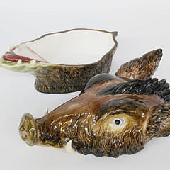 Portuguese Majolica Boar’s Head Tureen, circa 1900