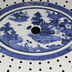 Nanking Oval Meat Platter with Strainer, late 19th Century