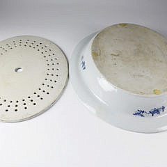 Nanking Oval Meat Platter with Strainer, late 19th Century