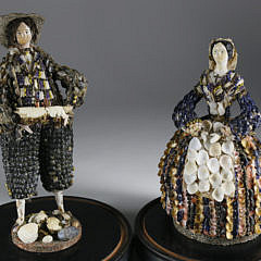 Two French Coquille Figures, 18th Century