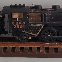 Chicago Burlington and Quincy Railroad Locomotive Chute Car Train Model
