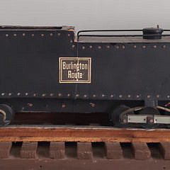Chicago Burlington and Quincy Railroad Locomotive Chute Car Train Model
