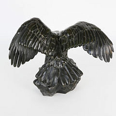 Antoine-Louis Barye Patinated Bronze Study of an Eagle