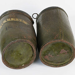 Pair of American Painted Leather Fire Buckets