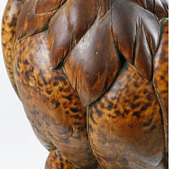 Pyrographic Embellished Wood Carving of an Eagle, 19th Century