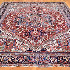 Vintage Persian Heriz Hand Knotted Oriental Carpet