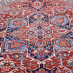 Vintage Persian Heriz Hand Knotted Oriental Carpet