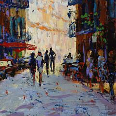 Kerry Hallam Oil on Artist Board “Street Scene”