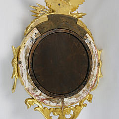 American Carved and Gilt Girondale Convex Mirror, circa 1840