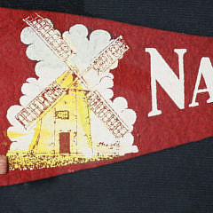 Two Vintage Felt Nantucket Pennant Flags