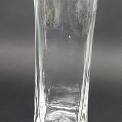 Simon Pearce Clear Crystal Cube Form Vase