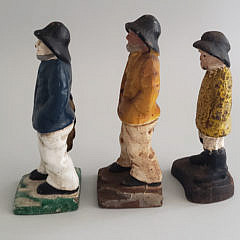 Three Vintage Cast Iron Old Salt Fisherman Doorstops