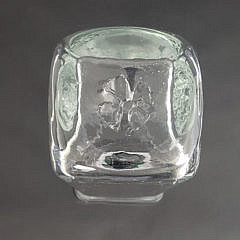 Simon Pearce Clear Crystal Cube Form Vase