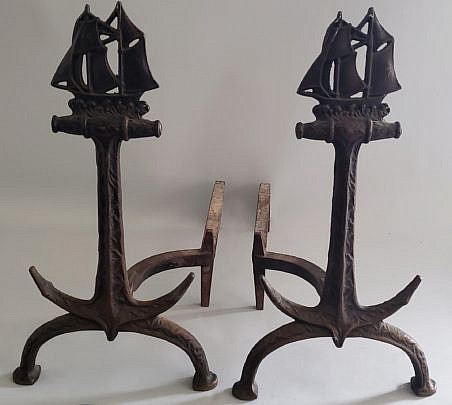 43-2674 Anchor Ship Andirons A