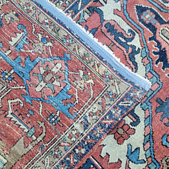 Antique Hand Knotted Wool Heriz Carpet, circa 1920s