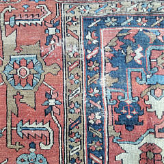 Antique Hand Knotted Wool Heriz Carpet, circa 1920s