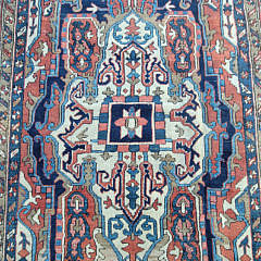 Antique Hand Knotted Wool Heriz Carpet, circa 1920s