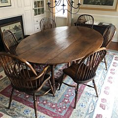 English Oak Oval Gate Leg Drop Leaf Dining Table