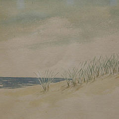 Richard C. Beer Watercolor on Paper “Sand Dune with Beach Grass”