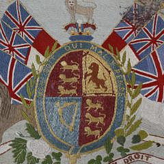 English Woolie Depicting a Coat of Arms “Honi Soit Qui Maly Pense”