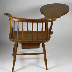 Scarce American Country Windsor Writing Armchair, circa 1805-1810