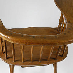 Scarce American Country Windsor Writing Armchair, circa 1805-1810