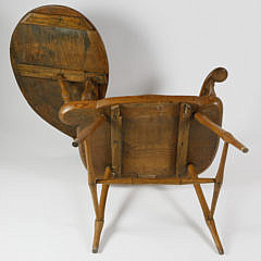 Scarce American Country Windsor Writing Armchair, circa 1805-1810