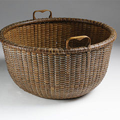 Large Nantucket Lightship Sewing Basket, circa 1900