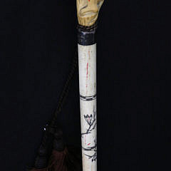 Japanese Engraved and Carved Antique Bone Walking Stick