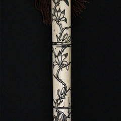 Japanese Engraved and Carved Antique Bone Walking Stick