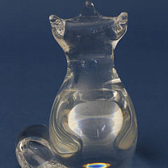 Signed Steuben Clear Crystal Fox Designed by Lloyd Atkins