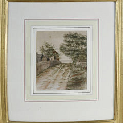 Watercolor on Paper “View of Nantucket Lane, Sconset”