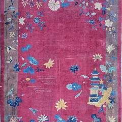 1644-54 Chinese Peking Burgandy Floral Carpet A