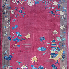 1644-54 Chinese Peking Burgandy Floral Carpet A