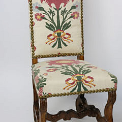 Pair of English Upholstered High Back Chairs