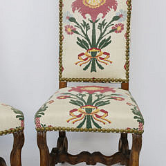 Pair of English Upholstered High Back Chairs