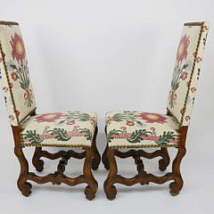 Pair of English Upholstered High Back Chairs