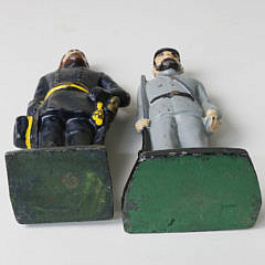 Two Cast Iron Painted Doorstops