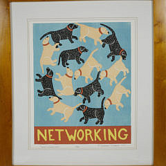Stephen Huneck Limited Edition Lithograph 13/500 “Networking”