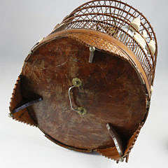 Chinese Carved Sandalwood, Bone and Bamboo Birdcage, circa 1880