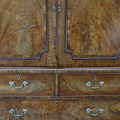 George III Rosewood-Crossbanded Mahogany Linen Press