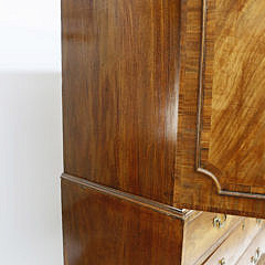 George III Rosewood-Crossbanded Mahogany Linen Press