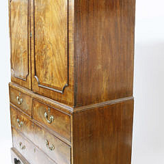 George III Rosewood-Crossbanded Mahogany Linen Press