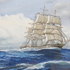 James Griffiths Watercolor on Paper “Cuttysark on Indian Ocean”