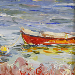 Jan Pawlowski Oil on Canvas “Sailing in Polpis Harbor”