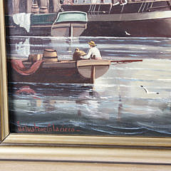 Salvatore Colacicco Oil on Wood Panel “Nantucket in 1845”