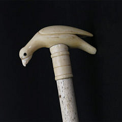 Whale Ivory and Whalebone Peace Bird Cane, circa 1860