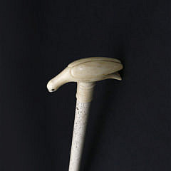 Whale Ivory and Whalebone Peace Bird Cane, circa 1860