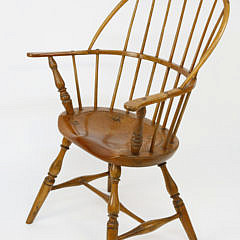 American Maple Bow Back Windsor Armchair, 18th Century