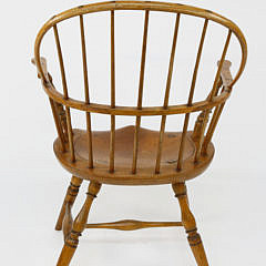 American Maple Bow Back Windsor Armchair, 18th Century